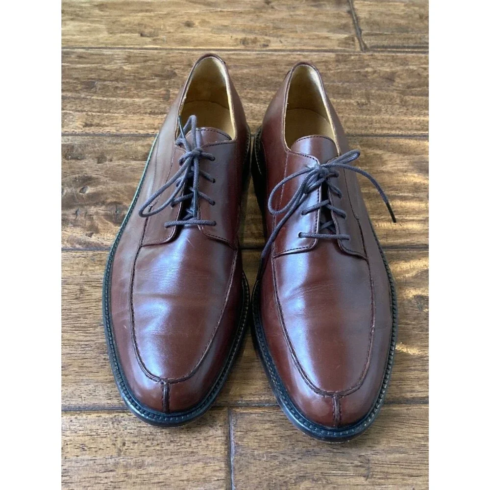 Johnston & Murphy Men's Brown Leather Split Toe Casual Oxford Dress Shoes 11 M